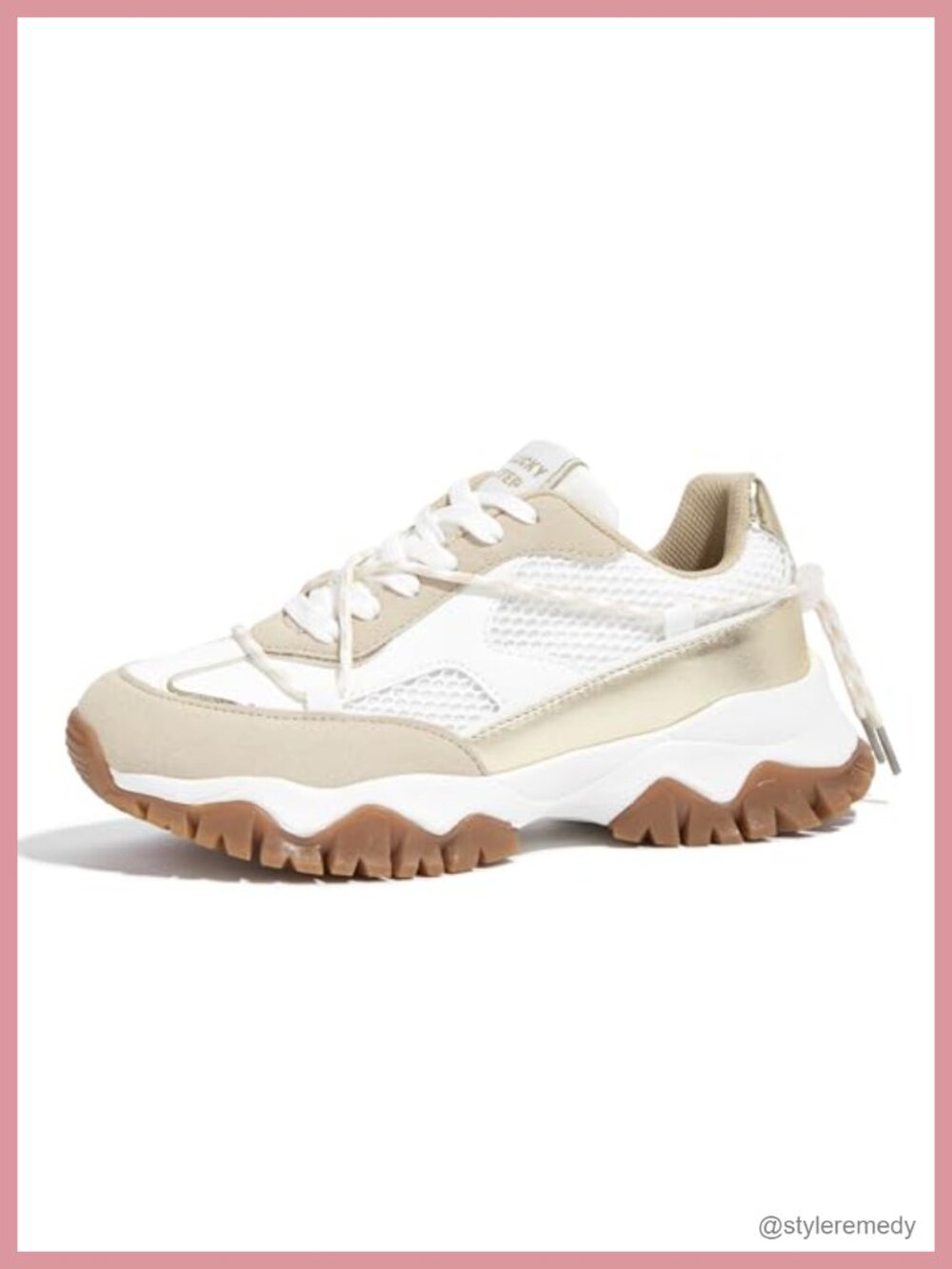 LUCKY STEP Platform Fashion Sneakers Lace-Up Chunky Casual Walking Shoes